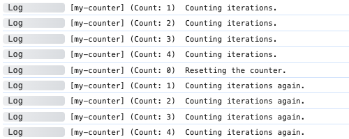 count reset modifier example browser output