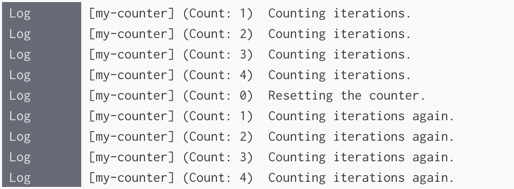 count reset modifier example server output