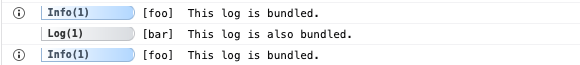 Output from bundling logs, running them through a filter, and rerendering the filtered logs