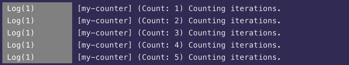 Count modifier terminal output