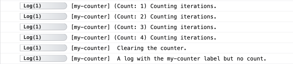 count clear modifier example output