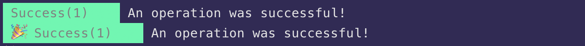 success terminal example output