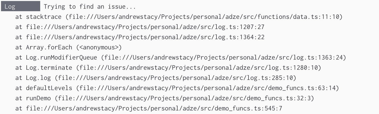 trace modifier example server output